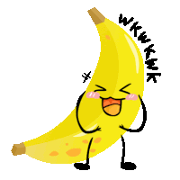 a cartoon drawing of a banana with the words wkwknk written around it