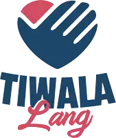 a logo for tiwala lang with a hand and heart