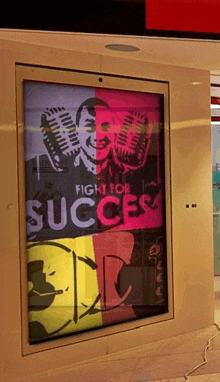 a colorful poster that says fight for success on it