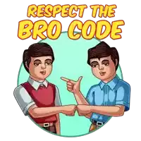 a poster that says respect the bro code with two men