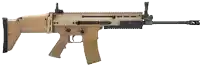 a close up of a sniper rifle on a white background