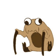 a cartoon drawing of a bug with big eyes and long legs