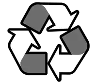 a black and white recycling symbol with two arrows pointing in opposite directions