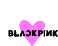 a pink heart with the word blackpink written inside of it