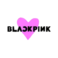 a pink heart with the word blackpink written inside of it