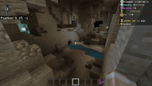 a screenshot of a minecraft game shows a player 's position at 37 -1