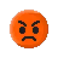 a pixel art illustration of an angry face