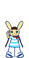 a pixel art drawing of a bunny girl with braids