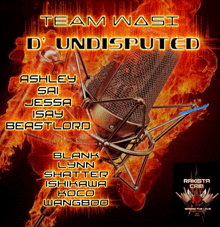 a poster with a microphone and the words team wasi d ' undisputed on it