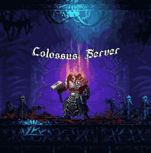 a video game called colossus server is being played on a computer