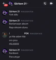 a screenshot of a video call with gorkem 21