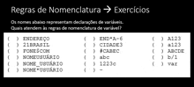 a black and white page with the words regras de nomenclatura exercicios at the top