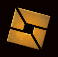 a yellow square with a black diagonal stripe