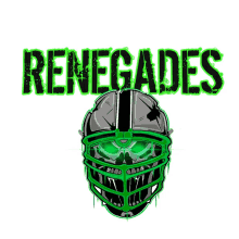 a drawing of a football player with the word renegades written above it