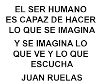 a black and white sign that says el ser humano es capaz de hacer lo que se imagina y se imagina lo que ve y lo que escucha