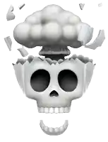 a skull with a cloud coming out of it 's mouth