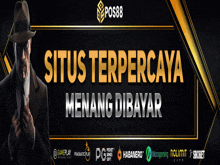 a poster for situs terpercaya menang dibayar with a man in a suit