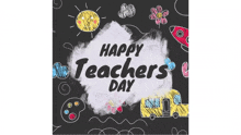 a blackboard with drawings and the words happy teachers day