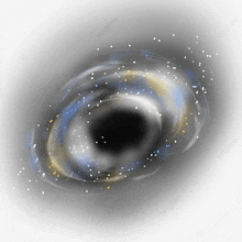 a black hole in the middle of a spiral galaxy