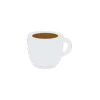 a cup of coffee on a white background .