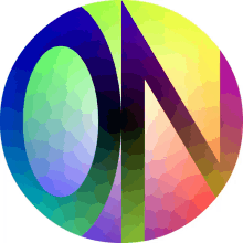 a rainbow colored circle with the letter n in the middle