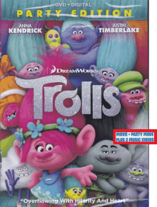 a dvd of trolls with anna kendrick and justin timberlake on the cover