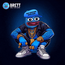 a cartoon character with a make memecoins based again hat on