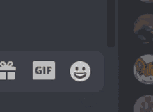 a hand is pointing at a yellow smiley face with a gif button below it