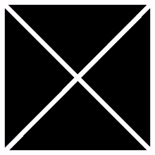 a black square with a white x on it