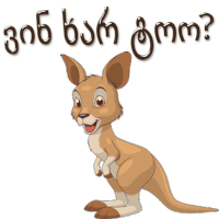 an illustration of a kangaroo with a question in another language