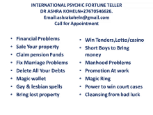 an advertisement for international psychic fortune teller dr ashra koheln