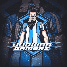 a logo for judwah gamerz has a man with a bandana on his face