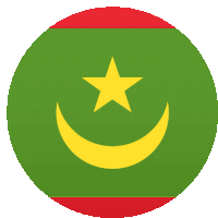 a green circle with a yellow crescent moon and a star on it