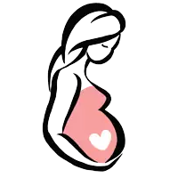 a drawing of a pregnant woman with her eyes closed