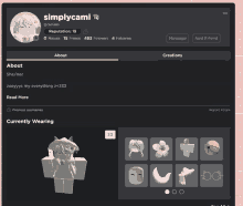 a screenshot of simplycami 's profile page