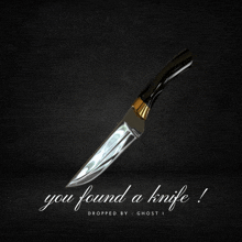 a knife with the words you found a knife written below it