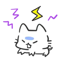 a cartoon cat with a lightning bolt on its head