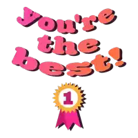 a sticker that says you 're the best with a ribbon