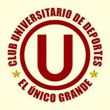 the logo for club universitario de deportes el unico grande is a red circle with a letter u inside of it .