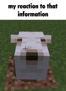 a picture of a sheep with the words my reaction to that information