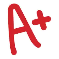 a red letter a with a plus sign below it