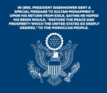 in 1955 president eisenhower sent a special message to sultan mohammed upon his return from exile