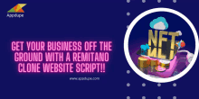 a poster that says get your business off the ground with a remitano clone website script !