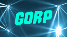 the word corp is on a blue background with a lot of lights