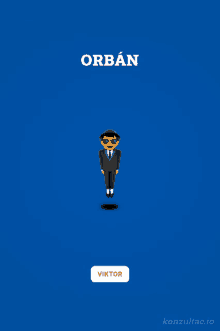 a blue background with an emoji of a man in a suit