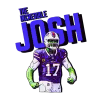 a cartoon drawing of a football player with the name josh on it