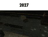 a picture of a train station with the year 2027 on top