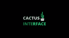 a logo for cactus interface with a cactus on a black background