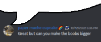 a pixel art of a speech bubble that says paper mache cupcake