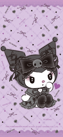 a picture of a cartoon character with the word kuromi on it